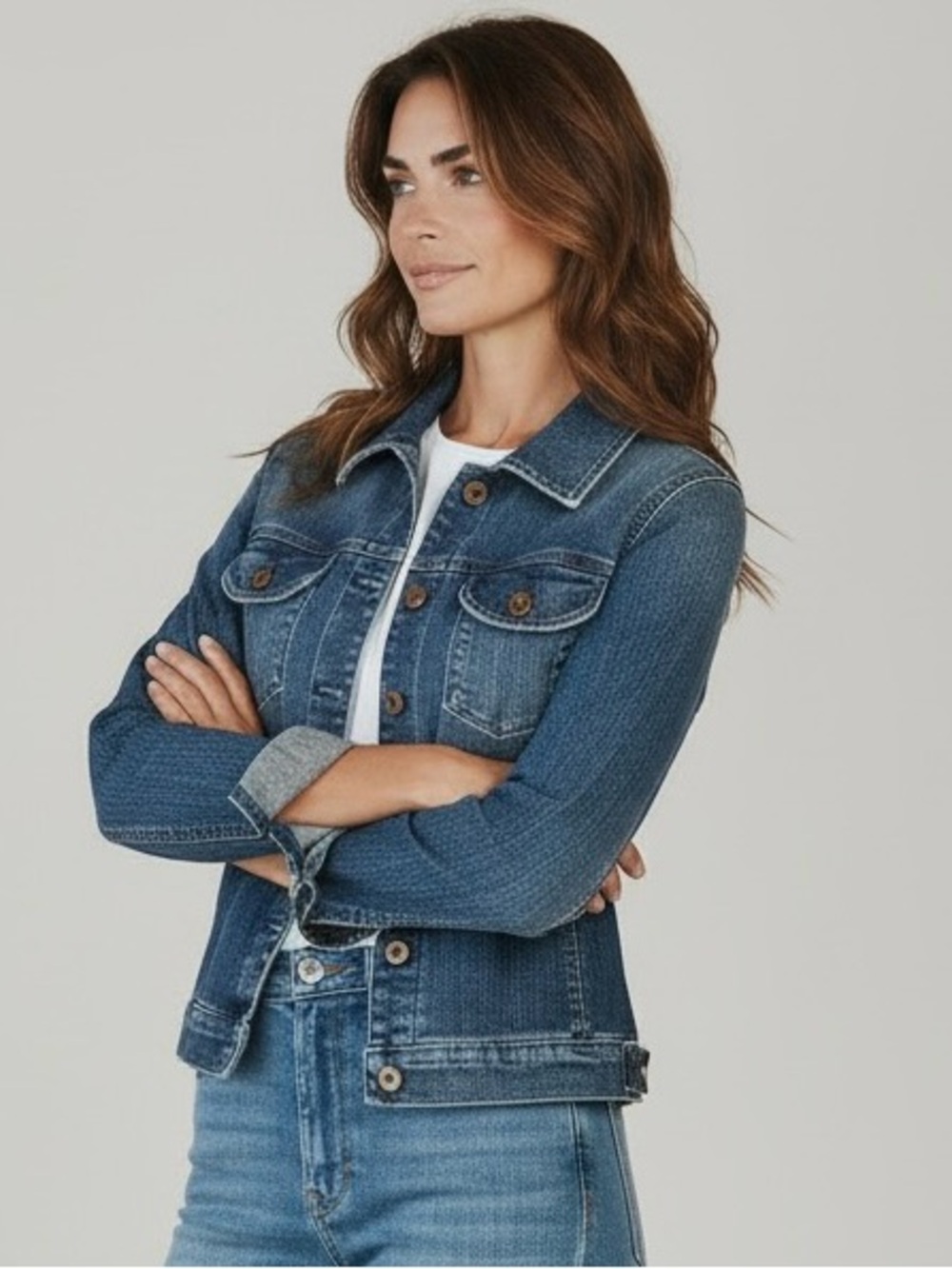 Ag Adriano Goldschmied Classic Medium Blue Denim Jacket made in USA